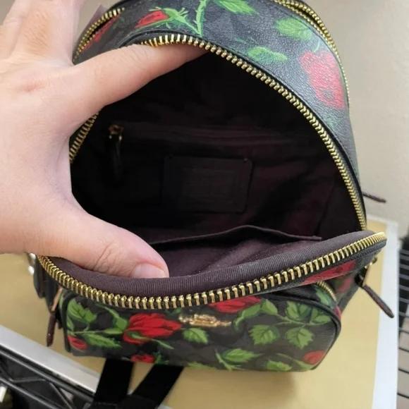 Coach Black and Red Floral Women's Backpack - Picture 3 of 4